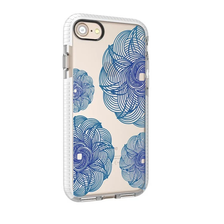Flower Pattern TPU Case for iPhone 8 / 7 - Silver