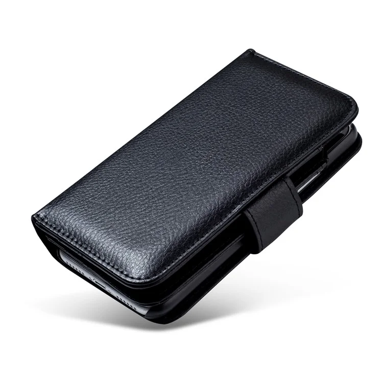 Multi Card Slots PU Leather Protection Mobile Phone Case with Stand for iPhone X - Black