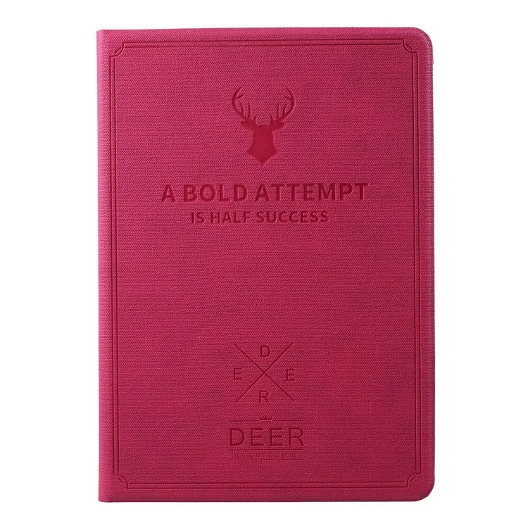 Imprint Deer and Quote Flip Stand PU Leather Case for iPad 9.7-inch (2018)/9.7-inch (2017)/Air 2/Air - Rose