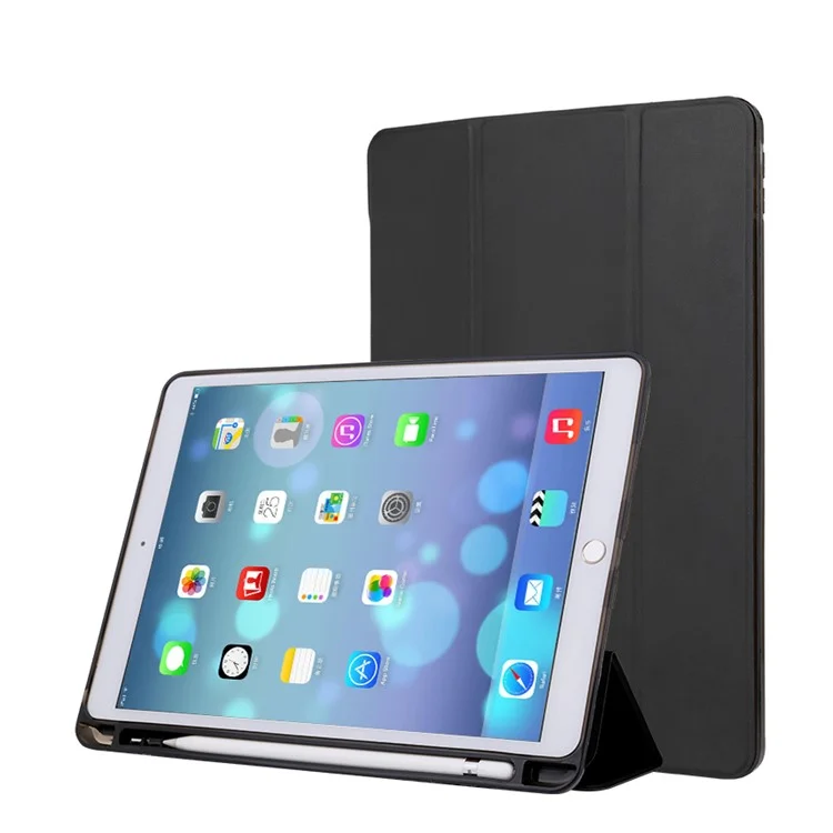 Single Front Leather Tri-fold Stand Smart Case for iPad Pro 10.5-inch (2017) - Black