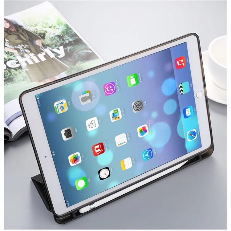 Single Front Leather Tri-fold Stand Smart Case for iPad Pro 10.5-inch (2017) - Black