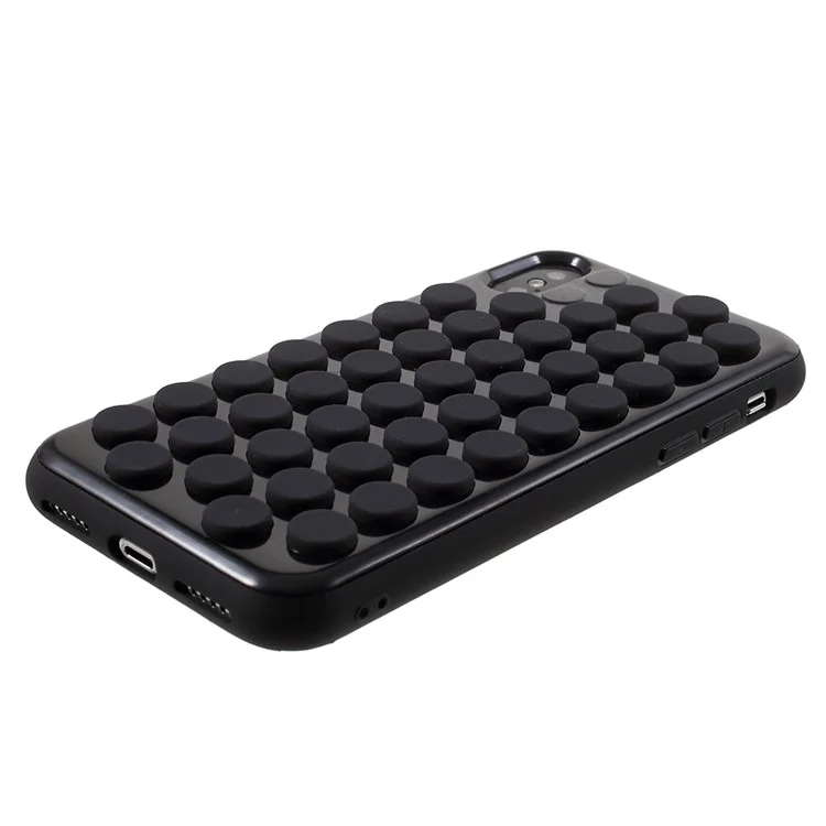 3D Bubble PC + Soft TPU Hybrid Case for iPhone X - Black