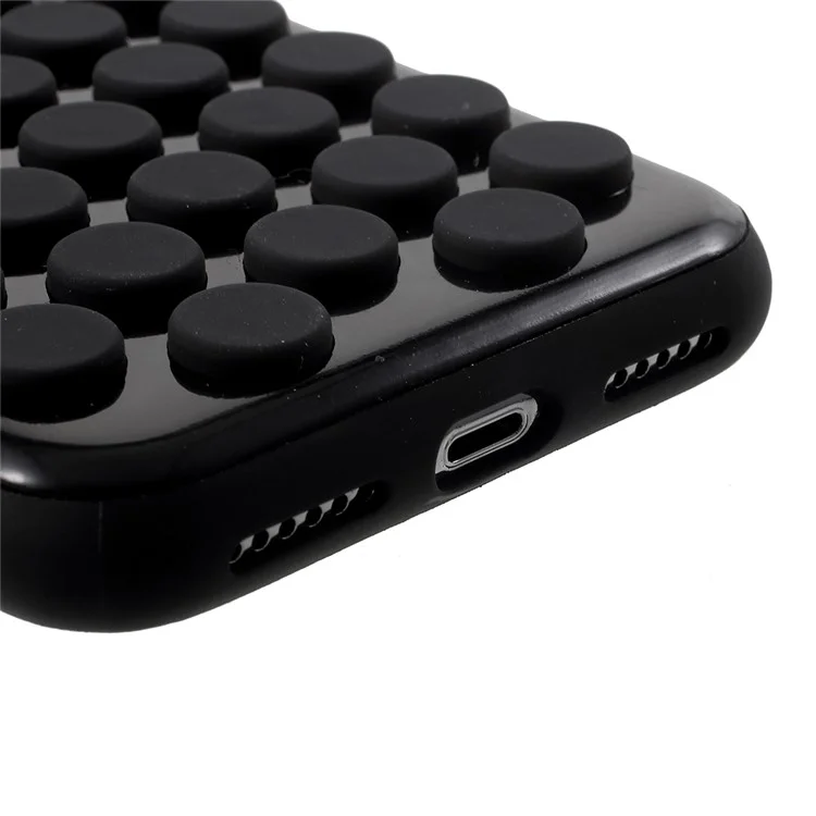 3D Bubble PC + Soft TPU Hybrid Case for iPhone X - Black