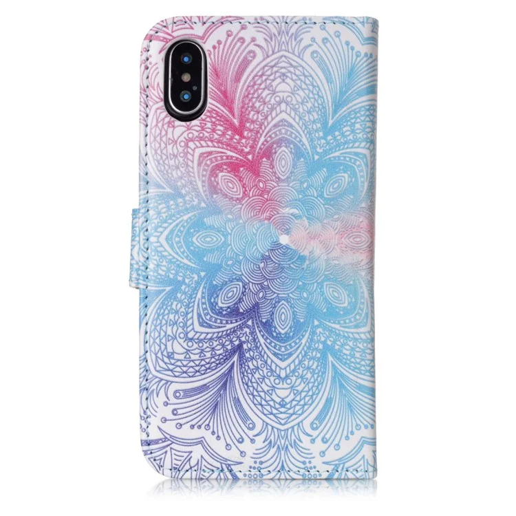 Pattern Printing Detachable 2-in-1 Wallet Leather Phone Case for iPhone X - Symmetry Pattern