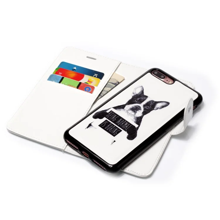 Pattern Printing Detachable 2-in-1 Wallet Leather Phone Case for iPhone 8 Plus / 7 Plus 5.5 inch - Dog