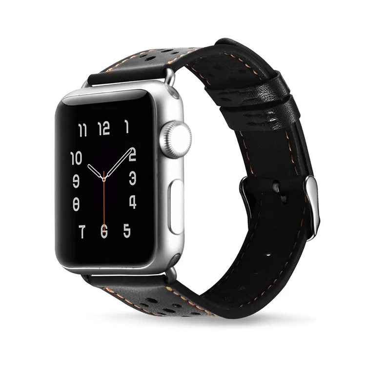XOOMZ Classic PU Leather Honeycomb Watch Strap for Apple Watch Series 2/1 38mm - Black