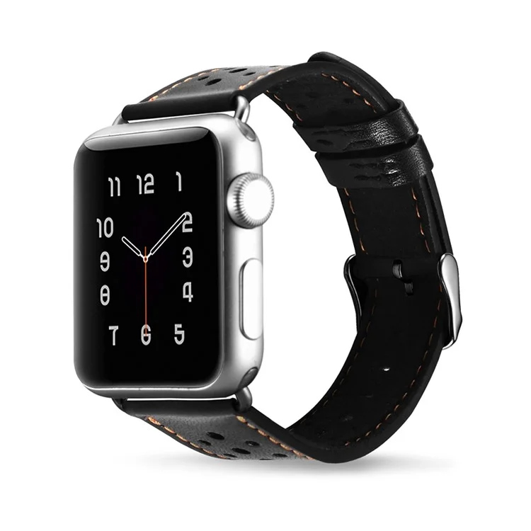 XOOMZ Classic PU Leather Honeycomb Watch Strap for Apple Watch Series 2/1 42mm - Black