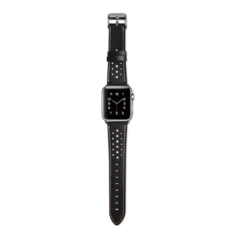 XOOMZ Classic PU Leather Honeycomb Watch Strap for Apple Watch Series 2/1 42mm - Black