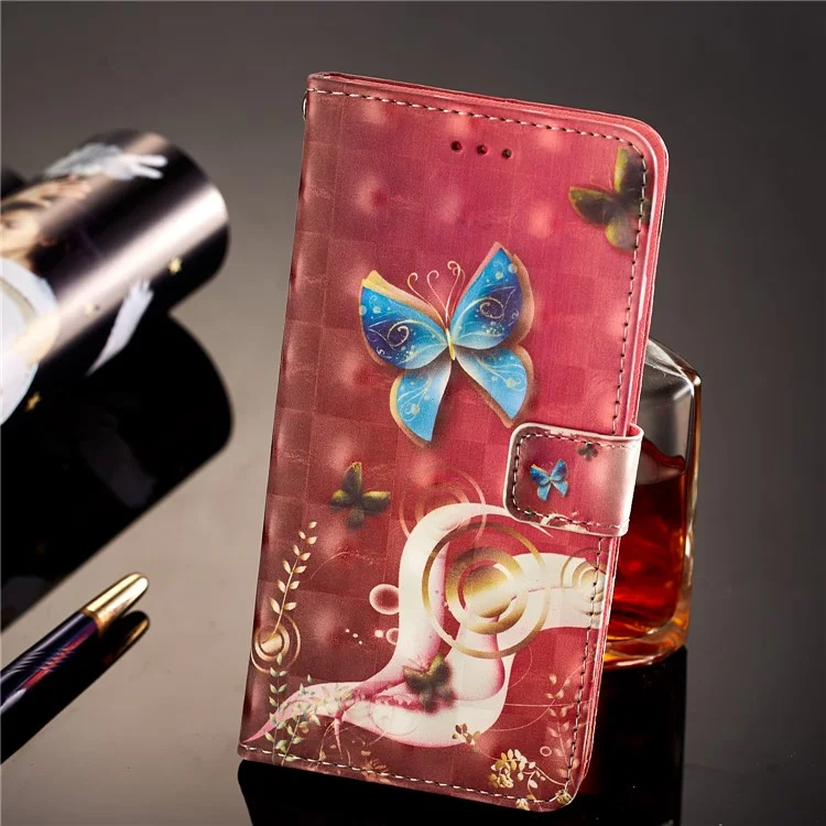 Pattern Printing Leather Wallet Phone Cover for iPhone 8 Plus / 7 Plus 5.5 inch - Butterfly Pattern