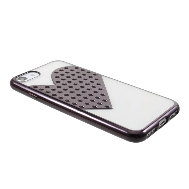 Heart Shape Electroplated TPU Phone Case for iPhone 8/7 4.7 inch - Black