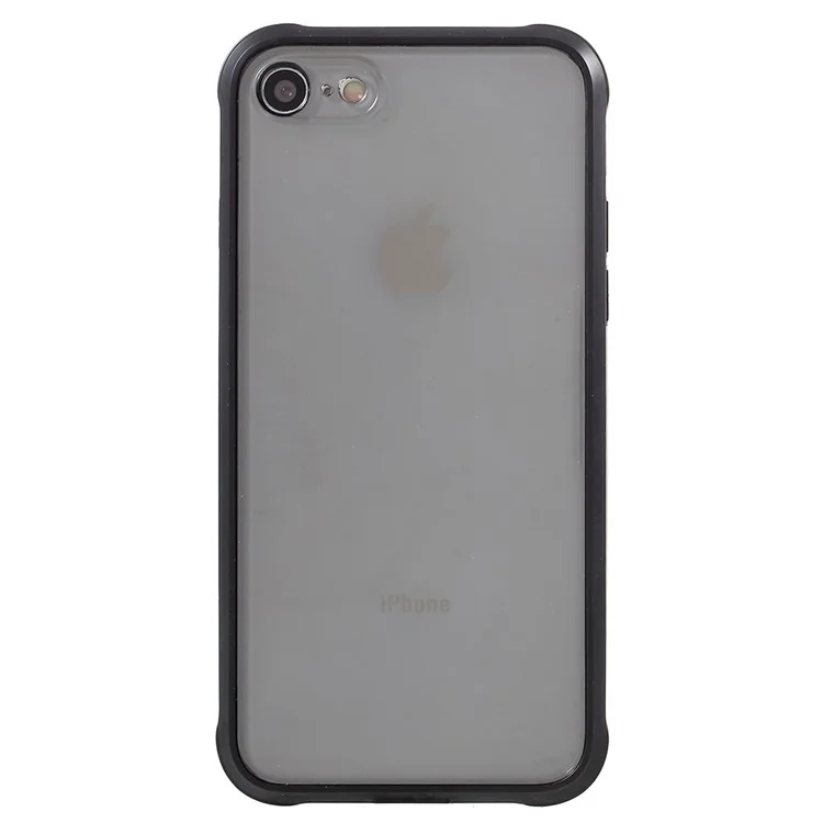 IPAKY Hybrid TPU Frame + PC + Clear Acrylic Phone Case for iPhone 8/7 - Black