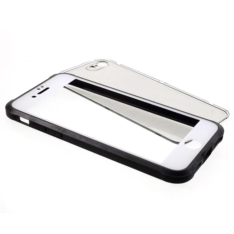 IPAKY Hybrid TPU Frame + PC + Clear Acrylic Phone Case for iPhone 8/7 - Black