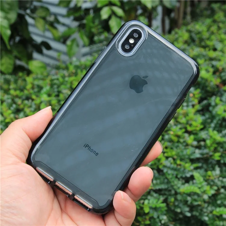 Clear Impact Protection PC Hard Phone Case for iPhone X - Black
