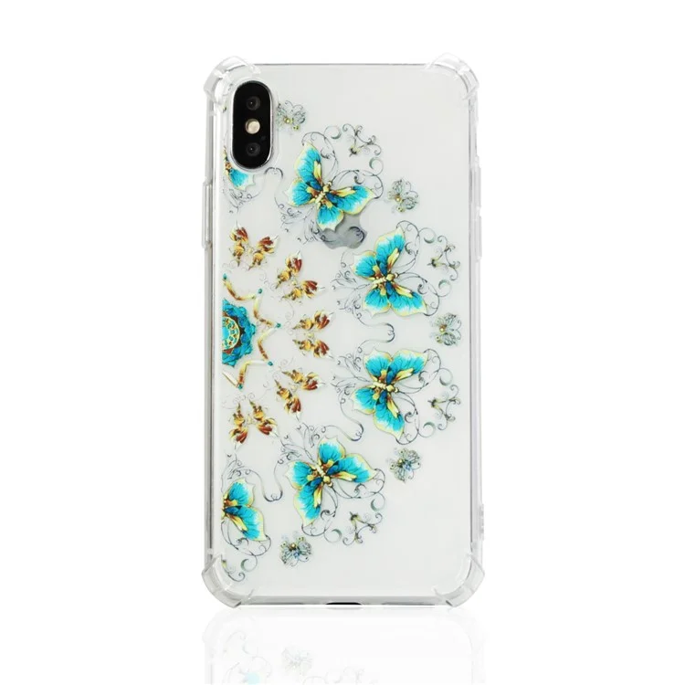 Anti-drop Patterned Printing Soft TPU Case for iPhone X - Butterflies