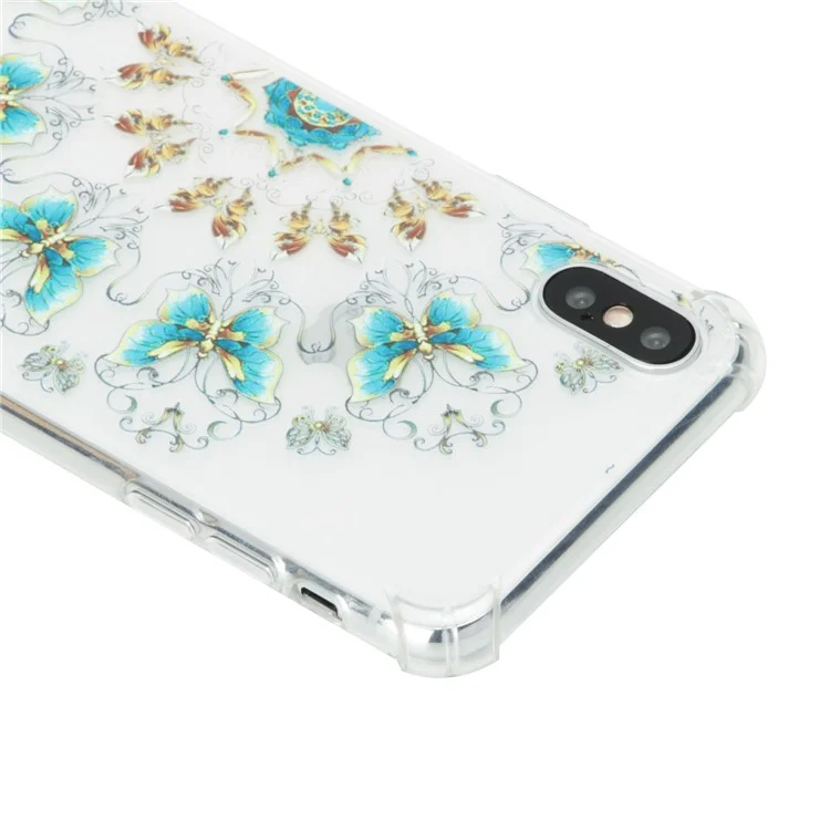 Anti-drop Patterned Printing Soft TPU Case for iPhone X - Butterflies
