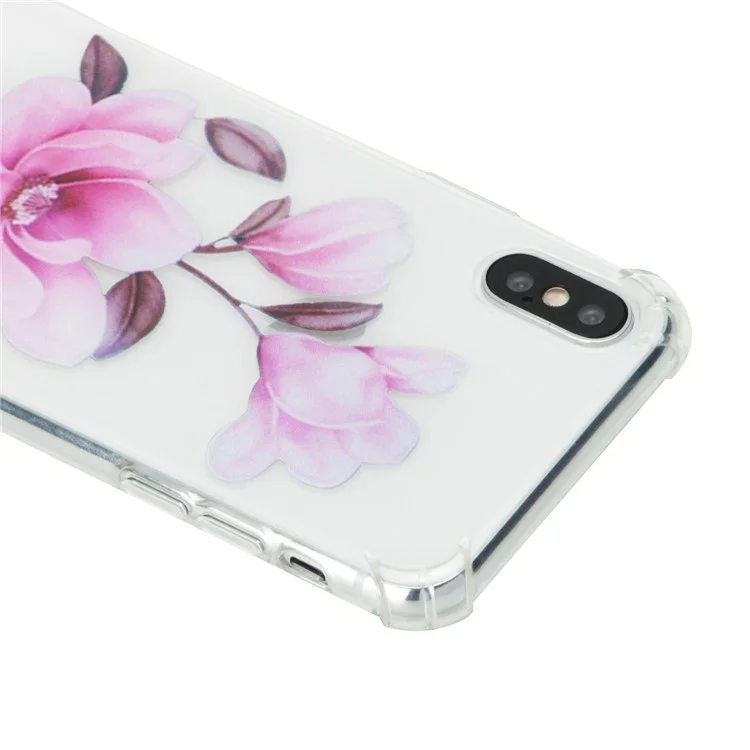 Anti-drop Patterned Printing Soft TPU Mobile Phone Case for iPhone X - Vivid Flower
