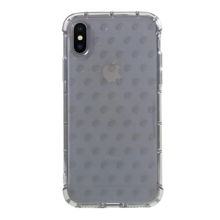 3D Bubble Soft TPU Back Phone Cover for iPhone X - Grey