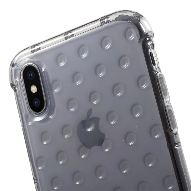3D Bubble Soft TPU Back Phone Cover for iPhone X - Grey