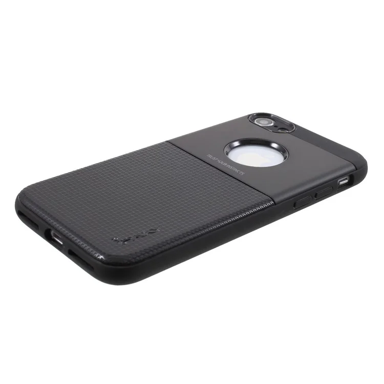 IPAKY PC + TPU Hybrid Grid Pattern Casing for iPhone 8/7 4.7 inch - Black