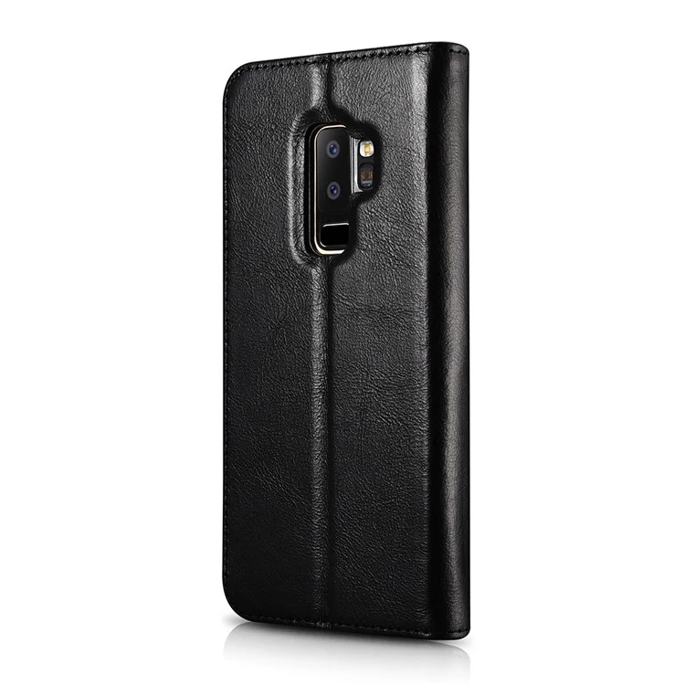 XOOMZ Auto-absorbed Genuine Leather Wallet Case for Samsung Galaxy S9 Plus G965 - Black