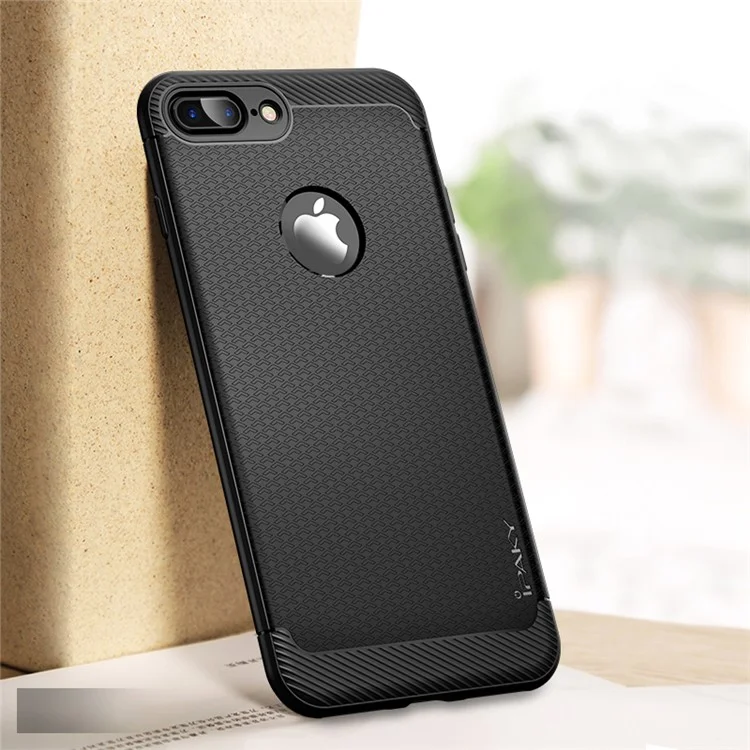 IPAKY Anti-shocking TPU Back Phone Case for iPhone 8 Plus / 7 Plus 5.5 inch - Black