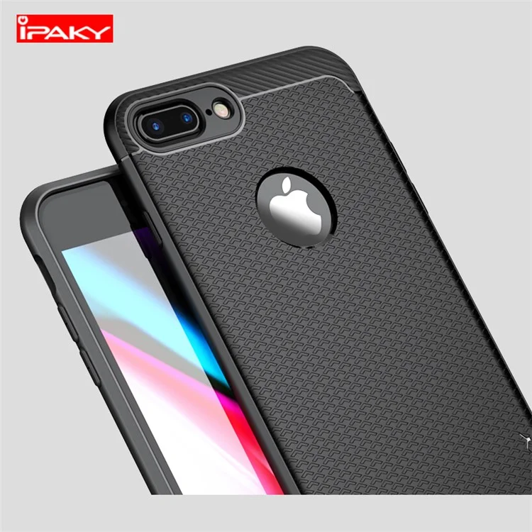 IPAKY Anti-shocking TPU Back Phone Case for iPhone 8 Plus / 7 Plus 5.5 inch - Black