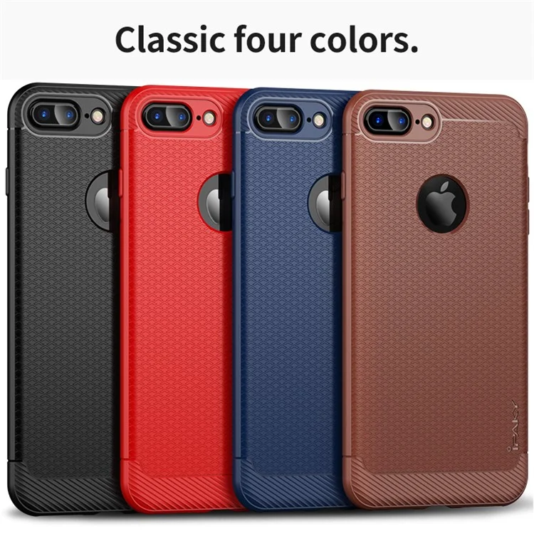 IPAKY Anti-shocking TPU Back Phone Case for iPhone 8 Plus / 7 Plus 5.5 inch - Black
