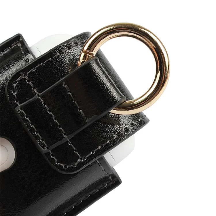 Genuine Leather Protective Cover for Apple Airpods Charging Case - Black