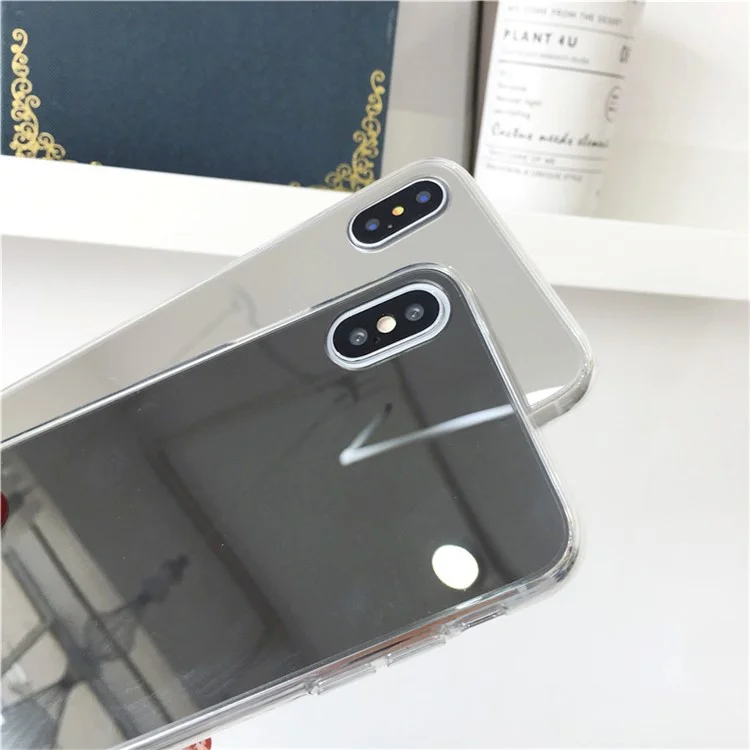 Mirror-like Electroplated TPU Mobile Case for iPhone X - Black