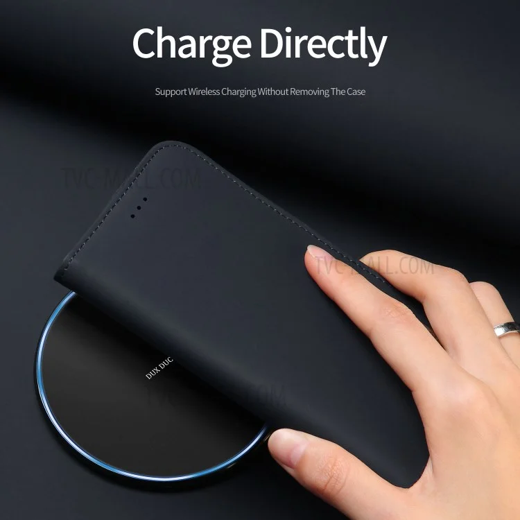 DUX DUCIS Wish Series CNAS/CMA Certified Wallet Stand Genuine Leather Case for iPhone 8/7 4.7 inch - Black
