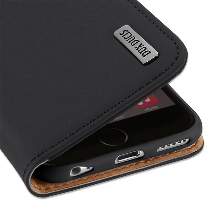 DUX DUCIS Wish Series CNAS/CMA Certified Wallet Stand Genuine Leather Case for iPhone 6s/6 4.7-inch - Black