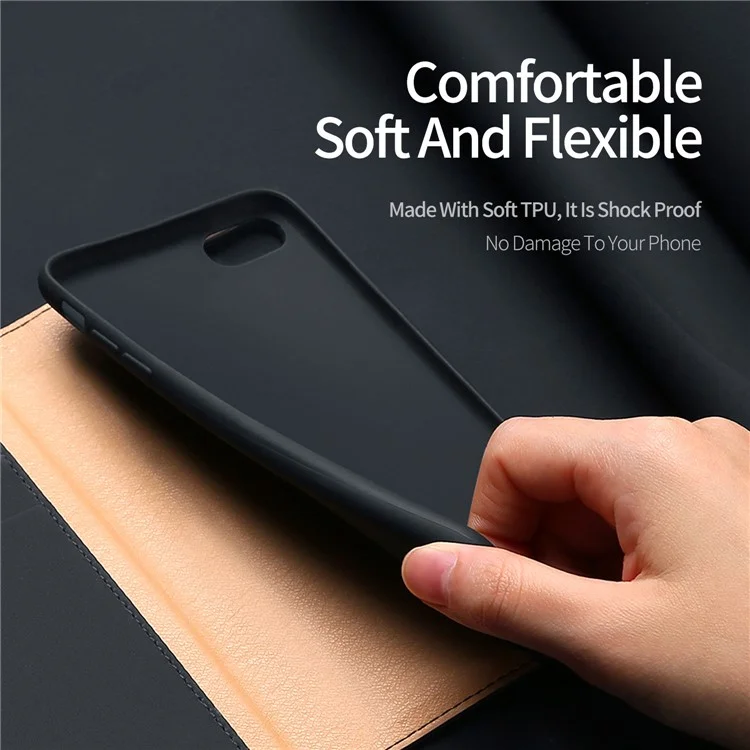 DUX DUCIS Wish Series CNAS/CMA Certified Wallet Stand Genuine Leather Case for iPhone 6s/6 4.7-inch - Black