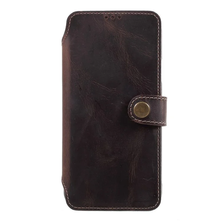 Genuine Leather Wallet Phone Cover for iPhone X(Ten) 5.8 inch - Black