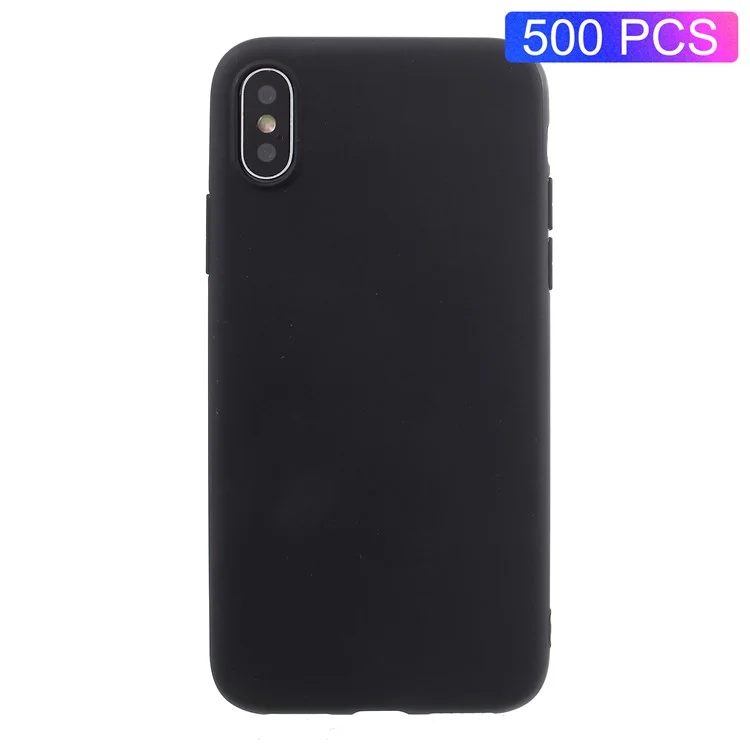500PCS/Lot Double-sided Matte TPU Cell Phone Case for iPhone X - Black