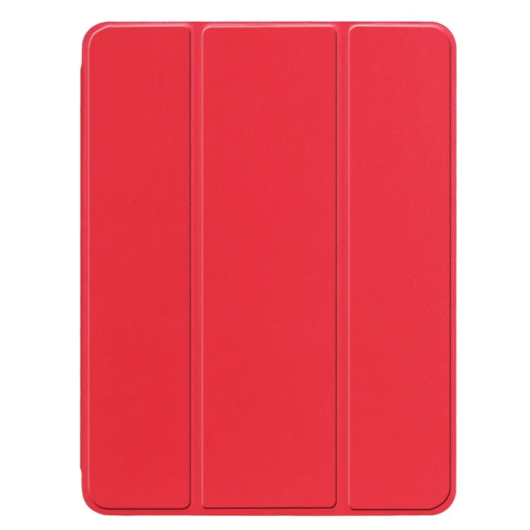 Tri-fold Stand Smart Leather Tablet Protective Casing with Pen Slot for iPad 9.7-inch (2018) / 9.7-inch (2017) - Red