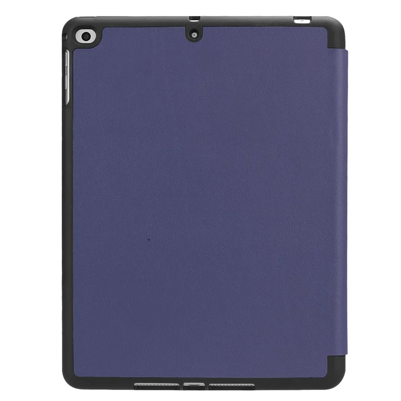 Tri-fold Stand Smart Leather Tablet Protective Casing with Pen Slot for iPad 9.7-inch (2018) / 9.7-inch (2017) - Dark Blue