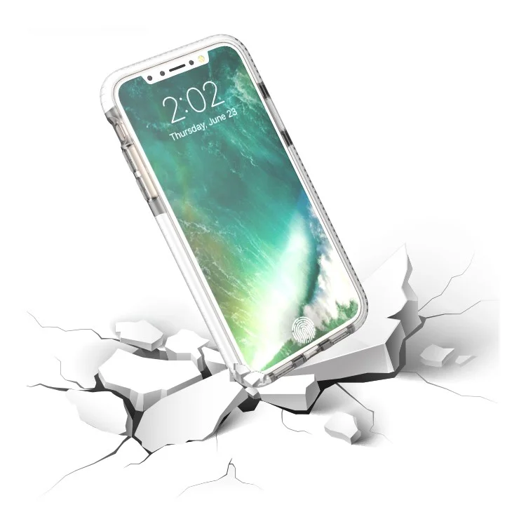 3D Diamond Shaped TPU Drop-proof Mobile Case Accessory for iPhone X - White