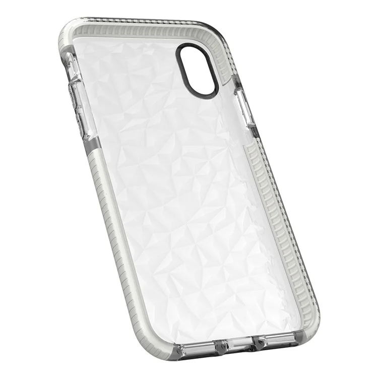 3D Diamond Shaped TPU Drop-proof Mobile Case Accessory for iPhone X - White