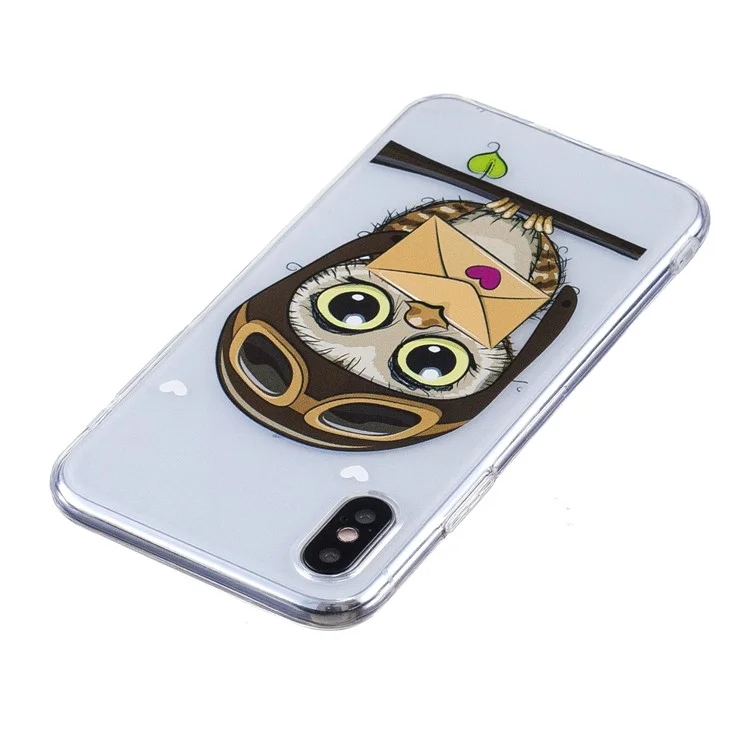 Pattern Printing Soft TPU Case Cover for iPhone X - Cute Owl