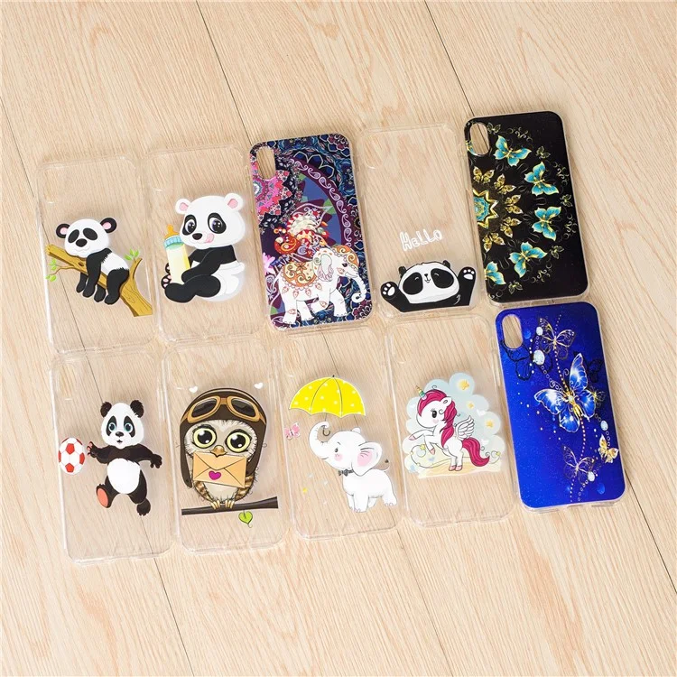 Pattern Printing Soft TPU Case Cover for iPhone X - Cute Owl