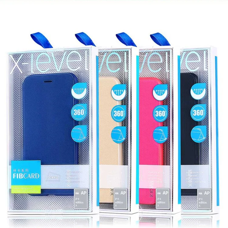 X-LEVEL Card Holder Leather Flip Phone Case for iPhone X - Black