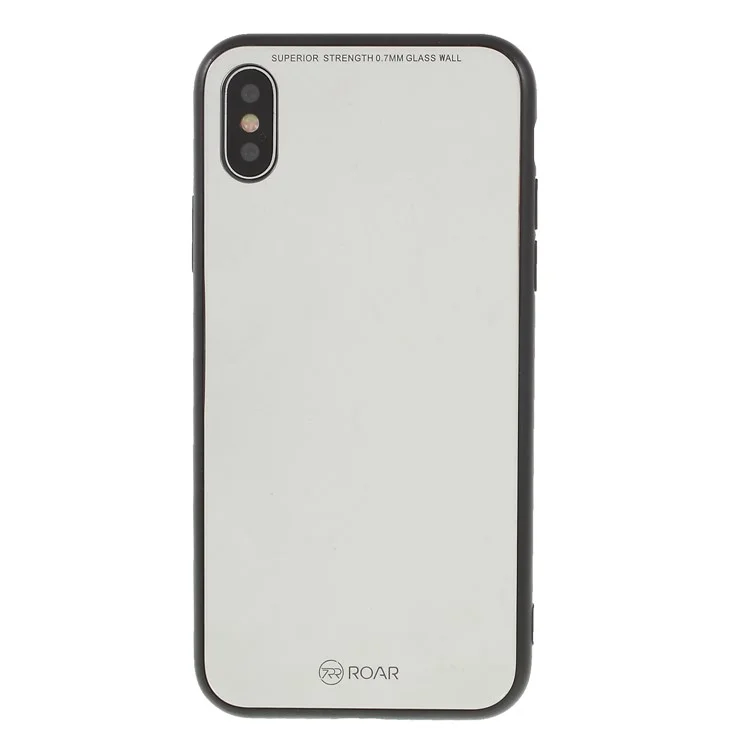 ROAR KOREA Mirror Surface Tempered Glass Back + TPU Hybrid Phone Case for iPhone X
