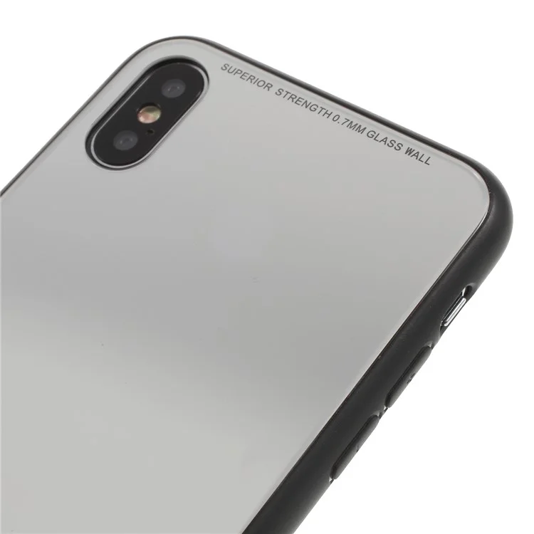 ROAR KOREA Mirror Surface Tempered Glass Back + TPU Hybrid Phone Case for iPhone X