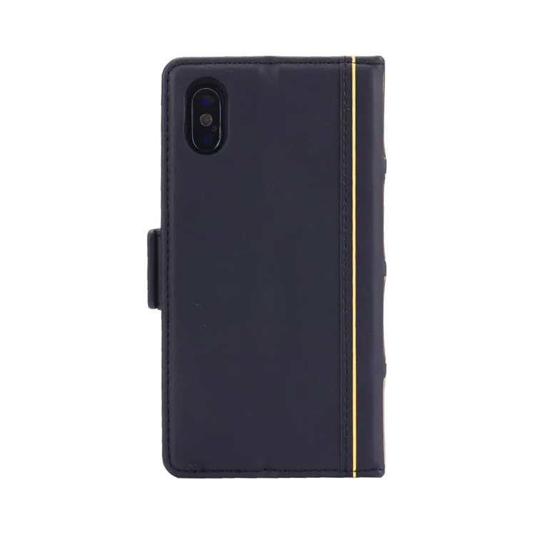 Book Style Removable TPU Back Shell + Leather Wallet Case for iPhone X(Ten) 5.8 inch - Black