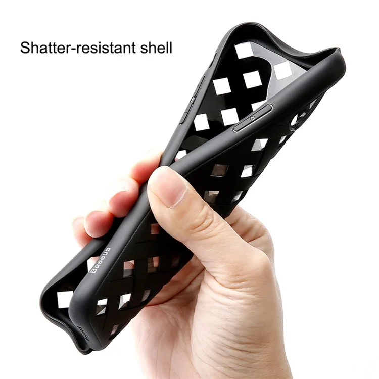 BASEUS Hollow Heat Dissipation Combo PC + TPU Protective Phone Shell for iPhone 8 Plus/7 Plus 5.5 inch - Black