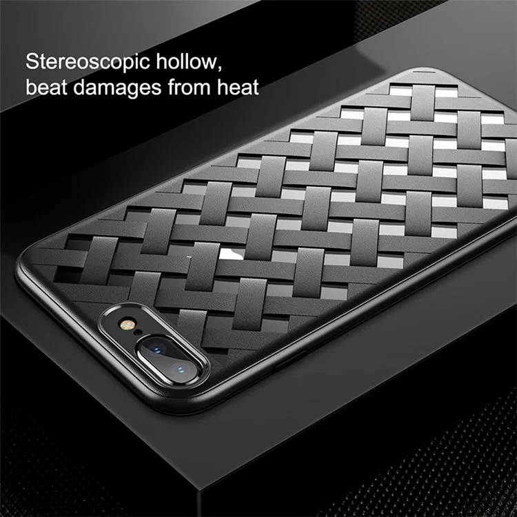 BASEUS Hollow Heat Dissipation Combo PC + TPU Protective Phone Shell for iPhone 8 Plus/7 Plus 5.5 inch - Black