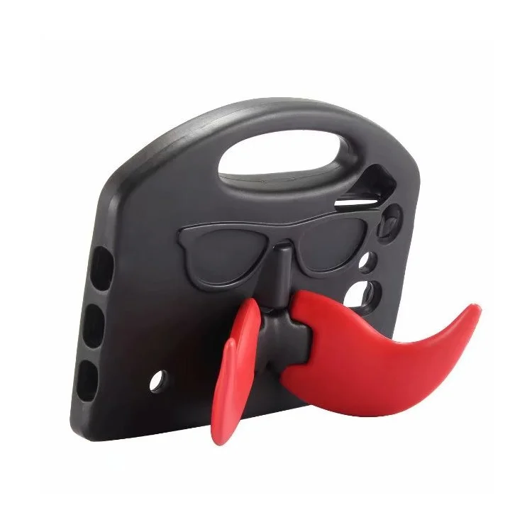 Moustache Pattern Shockproof Kids Friendly EVA Case with Kickstand for iPad Mini 4/3/2/1 - Black