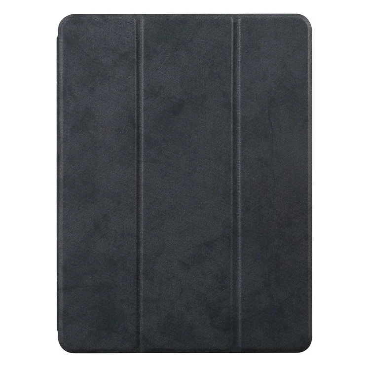 Tri-fold Stand Smart Leather Tablet Case with Pen Slot for iPad 9.7-inch (2018) - Black