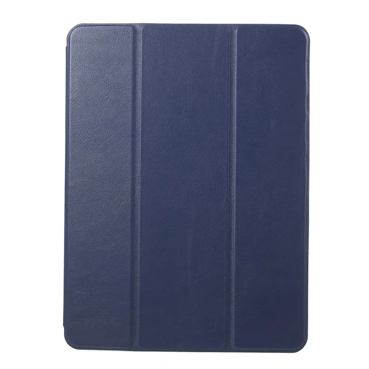 Coffret À Comprimé Smart Tri-pli En Cuir Simple Avant Pour IPad Pro 10,5 Pouces (2017) - Bleu Foncé