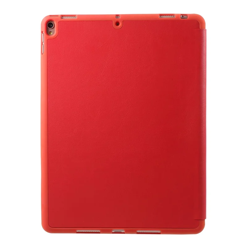 غطاء ذكي من الجلد الأمامي الأحادي بتصميم ثلاثي الطي مع حامل لجهاز iPad Pro 10.5 بوصة (2017) - أحمر